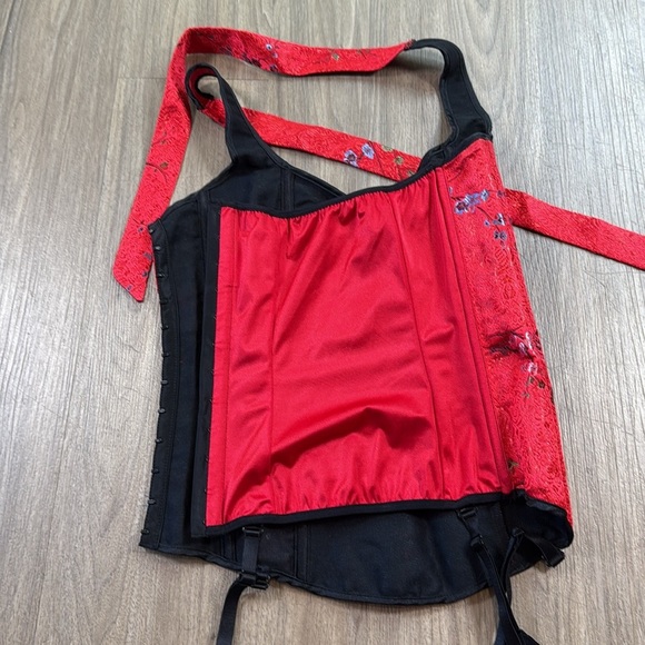 Frederick’s Of Hollywood Elegant Japan’s Red Floral Women's Top Corset Size 34 - Picture 4 of 11